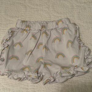 Rainbow Print Ruffle Shorts